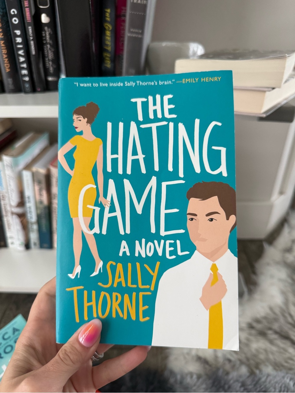 The Hating Game by - Teal and Yellow Hardcover